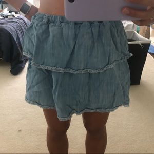 SUPER CUTE RUFFLED JEAN SKIRT